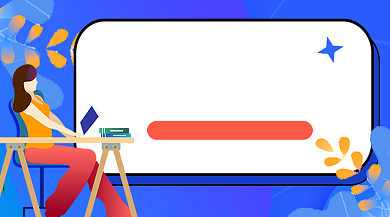 夏季免费直播课蓝色卡通课程封面背景