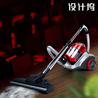 家居黑色数码家电吸尘器主图背景