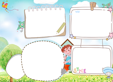 卡通学生世界环境日电子小报背景