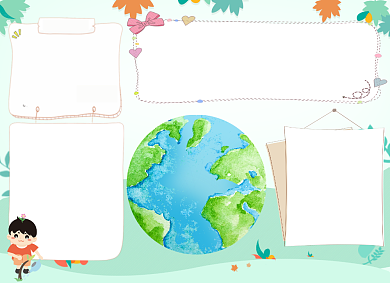 保护环境电子宣传小报创意卡通背景