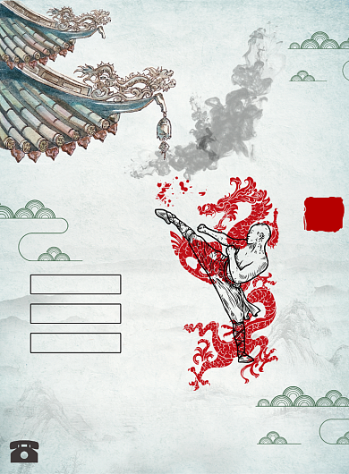 中国风武术培训招生宣传印刷海报背景