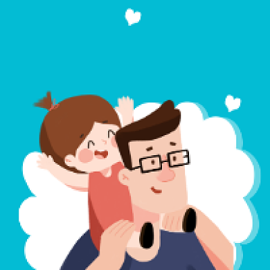 父爱如山父亲节卡通插画公众号次图背景