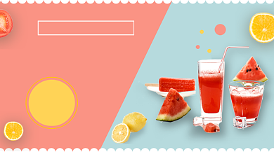 夏日冰饮美食促销撞色简约手机横图背景