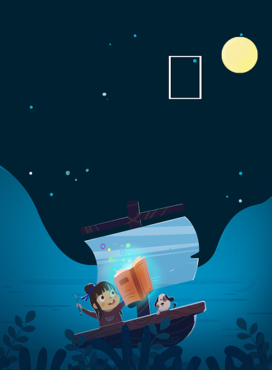 创意手绘卡通世界读书日宣传海报背景