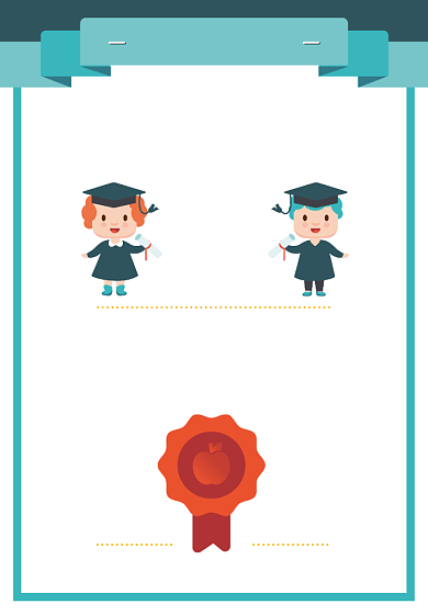卡通幼儿园毕业证书背景