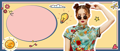 黄色创意时尚穿搭指南公众号首图背景