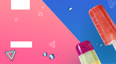 冰棍雪糕促销清爽简约手机横图背景