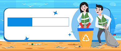 世界海洋日蓝色卡通新媒体配图背景