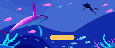 蓝色卡通世界海洋日公众首图背景