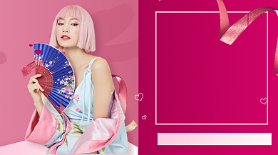 618女装大促活动时尚简约手机横图背景