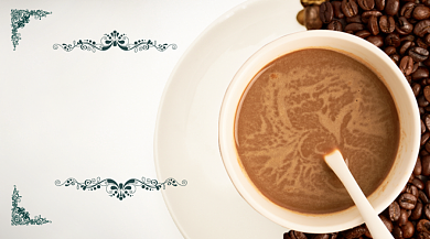 浓味咖啡饮品简约手机横图背景