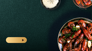 麻辣小龙虾美食黑色简约手机横图背景
