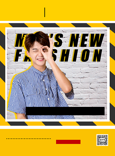 黄色时尚春季尚新男装线上商城海报背景