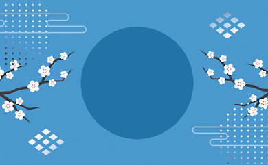 蓝色小清新名片模板背景