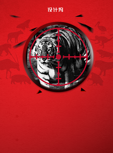 简约保护野生动物创意海报背景