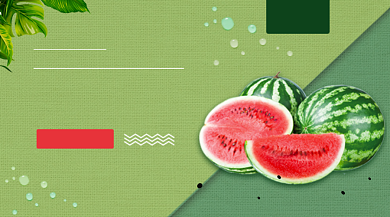 进口西瓜水果促销绿色清新手机横图背景