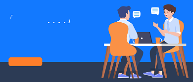 蓝色校招招聘招人插画公众号封面首图背景