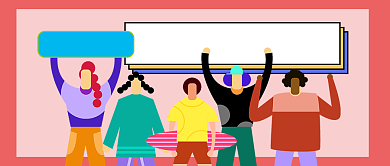 红色卡通五四青年节新媒体配图背景