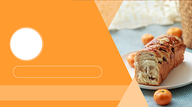 美食代金券橙色简约手机横图背景