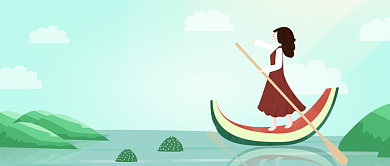 绿色插画立夏传统节气公众号首图背景