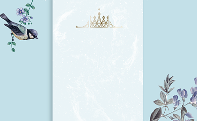 蓝色小清新卡通名片背景