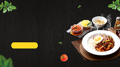 618美食促销活动黑色简约手机横图背景