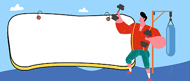 蓝色健身减肥新媒体配图背景