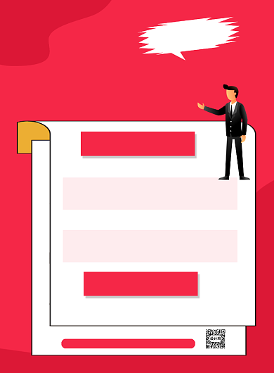 红色卡通企业招聘宣传海报背景