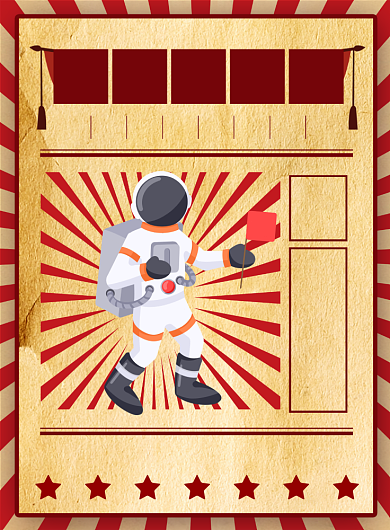 中国航天日卡通印刷海报背景