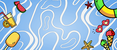 夏至节气创意卡通公众号首图背景