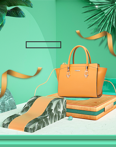 缤纷夏季绿色时尚女包海报背景