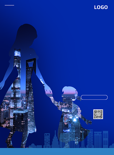 蓝色母亲节宣传促销打折印刷海报背景