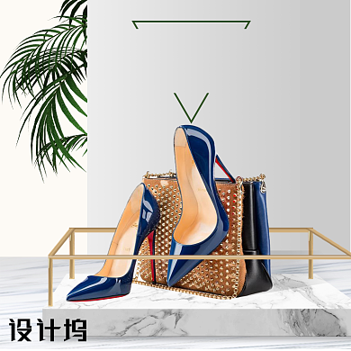 简约绿色清新夏季爱鞋日女鞋促销主图背景