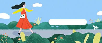 蓝色卡通你好夏天公众号首图背景