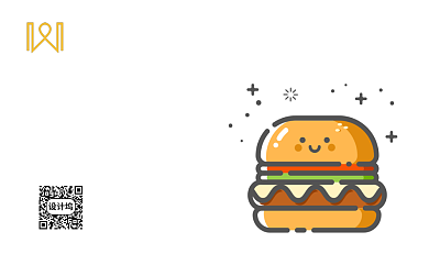 卡通简约汉堡送餐卡名片背景