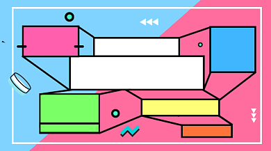 地摊赚钱指南撞色几何手机横图背景