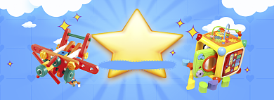 蓝色简约六一玩具促销banner背景