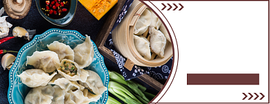 美团美食饺子水饺店招背景