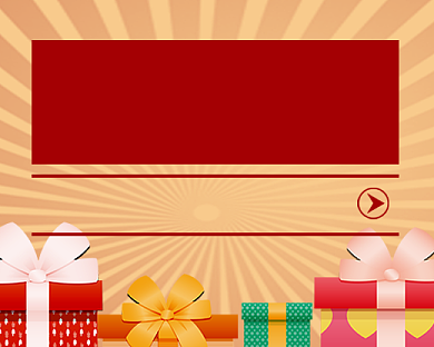 进店就送礼品简约卡通小程序封面背景