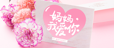 粉色康乃馨母亲节节日首图背景