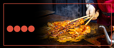 黑色简约地摊美食公众号首图背景