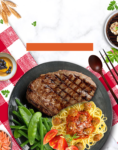 夏天简约小清新美食进口牛排海报背景