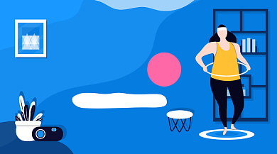 减肥攻略手绘插画手机横图背景