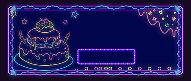 生日蛋糕线上预订霓虹灯公众号首图背景