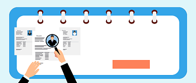 蓝色卡通求职简历讲解公众号首图背景