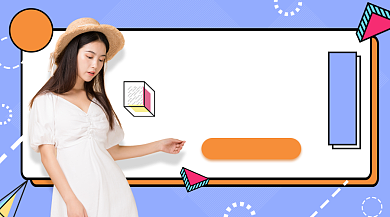 新品女装促销撞色几何手机横图背景