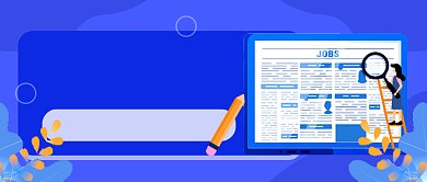 蓝色卡通招贤纳新公众号首图背景