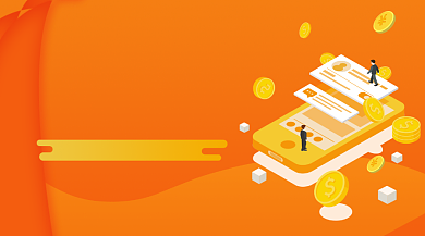 金融理财狂欢简约插画手机横图背景