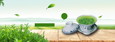 春茶上新海报banner背景