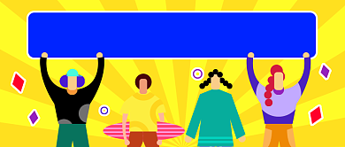 插画卡通五四青年节公众号首图背景